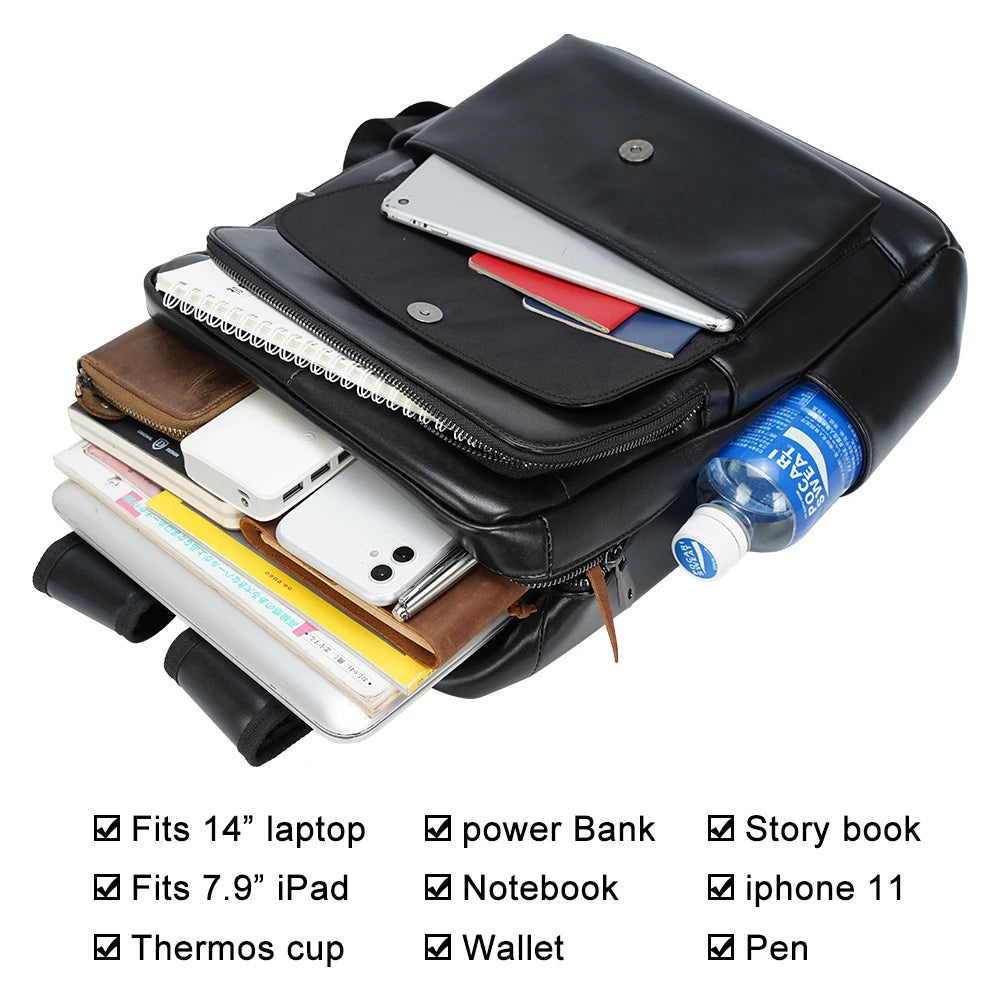 Black Leather Backpack