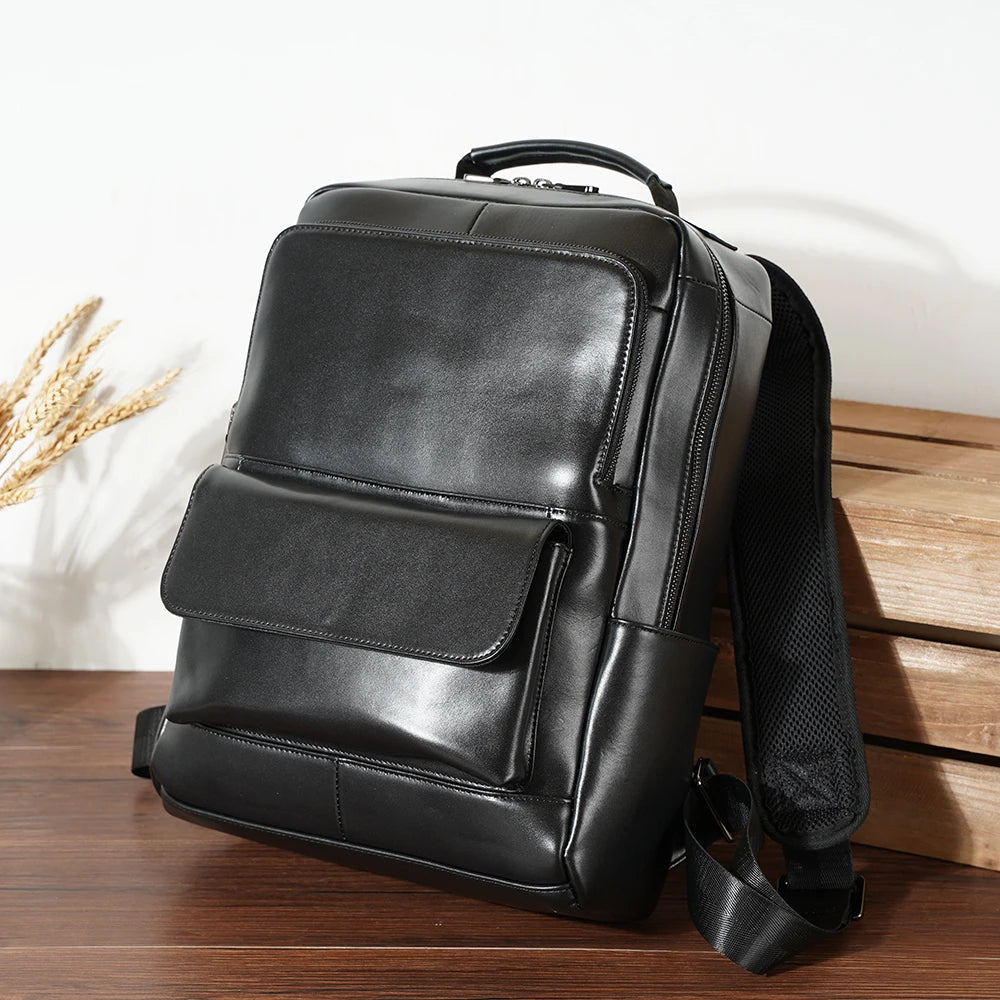 Black Leather Backpack